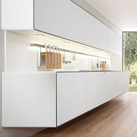 Contemporary kitchen PIAlacquered woodwood veneerisland