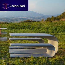 Contemporary table and bench set GRASSHOPPERconcretegardenoutdoor