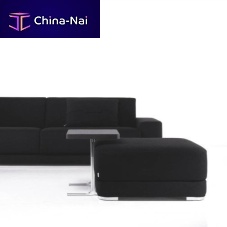 Contemporary ottoman BLADEfabricleathersquare