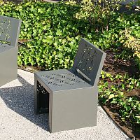 Contemporary chair GIROoutdoorsheet steelthermo-lacquered steel