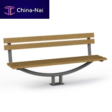 Contemporary public bench GB03 woodenmetalwith backrest