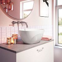 Countertop washbasin CONTENTO®Solid Surfacehigh-glosswithout hole