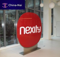 Float glass panel LACOBEL SAFE RED LUMINOUS 1586temperedsafetypatterned