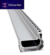 Side-slotted drainage channel DRAIN-TECH aluminum gratefor parking lotfor roof gutter