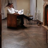 Engineered parquet floor QUADROTTEbrushedsandblastedglued