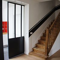 Interior door steelslidingsemi-glazed