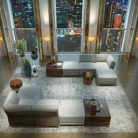 Modular sofa FLEURUScontemporaryfabricgray