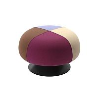 Contemporary pouf Lud'ofabricleathermetal