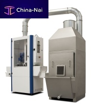 Dust suction unit for deburring machines