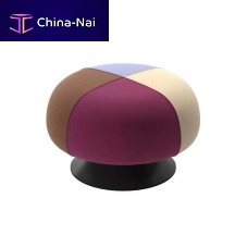 Contemporary pouf Lud'ofabricleathermetal