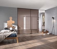 Interior walk-in closet door DELINEO PROFILO METALLIZZATO VULCNAO CRISTALLO SPECCHIO BRONglassaluminumsliding