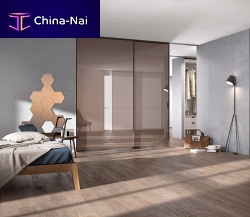 Interior walk-in closet door DELINEO PROFILO METALLIZZATO VULCNAO CRISTALLO SPECCHIO BRONglassaluminumsliding
