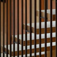 Straight staircase quarter-turnhalf-turnwooden step