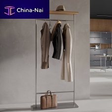 Contemporary clothes rack GST2-Eichebrushed stainless steeloakcommercial