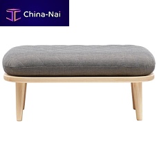 Traditional ottoman RISEfabricashwith removable cushion