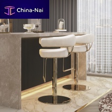 Contemporary bar chair LANGE indoorvelvetpolished brass base