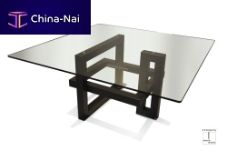 Contemporary dining table IOSglasspainted metaliron