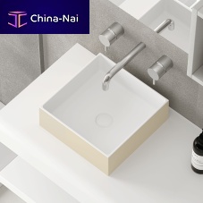 Countertop washbasin SQUARESolid Surfacewithout holewithout overflow