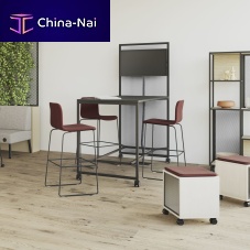 Contemporary stool VAPAAfabricmetal basewith footrest