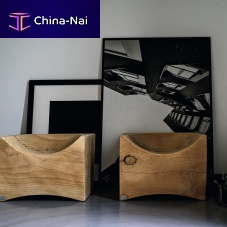 Contemporary chair LOG indoorcedarsolid wood base