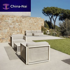 Contemporary armchair THE FACTORYfabricaluminiumwire mesh