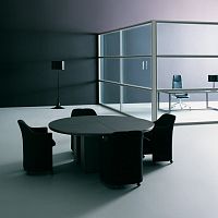 Contemporary boardroom table IANUSwoodensquareround
