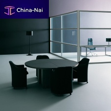 Contemporary boardroom table IANUSwoodensquareround