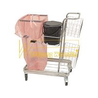Cleaning trolley metalfor waste containerswith swivel casters