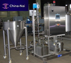 Continuous mixing and metering unit yoghurtfor the food industry