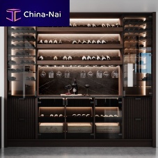 Serving wine cabinet DEVONbuilt-inwoodenglazed