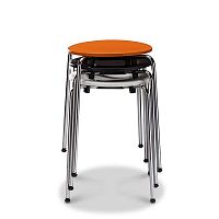 Contemporary stool RONDOlaminatechrome steel basestackable