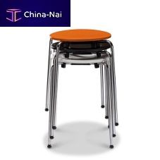 Contemporary stool RONDOlaminatechrome steel basestackable