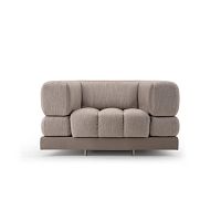 Contemporary armchair Domus fabricleathersolid wood