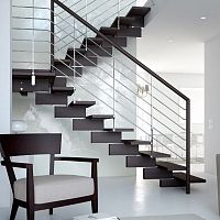 Quarter-turn staircase K20-R-GLEhalf-turnwooden stepwooden frame