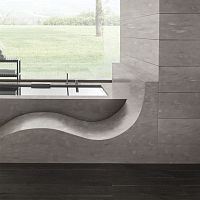 Contemporary chaise longue Ash ConcreteSolid SurfaceCorian®bathroom