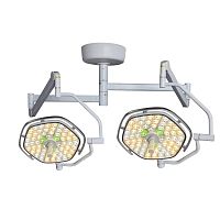 Ceiling-mounted surgical lighting system HF-L60+60C LED2-arm