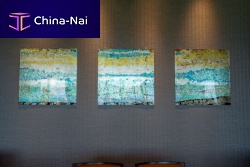 Tempered glass panel Silver Flade & Urushi in Bloompatternedcoloredlacquered