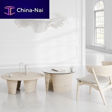 Contemporary coffee table SIBAST No 7glasswood veneeroak base