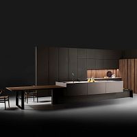 Contemporary kitchen STRIPwalnutmarbleisland