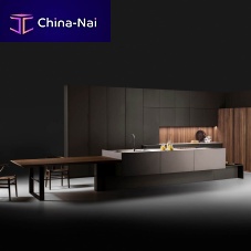 Contemporary kitchen STRIPwalnutmarbleisland