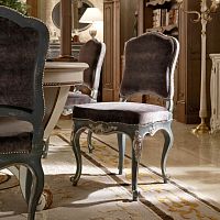 Traditional chair MOSCOWindoorfabricwalnut base