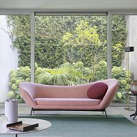 Contemporary sofa OLTREMAREfabricgraypink