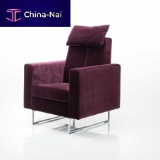 Contemporary armchair embracefabricleathersolid wood