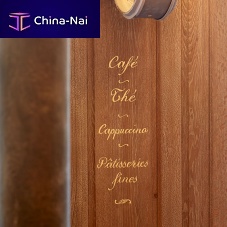 Wall-mounted paneling oaksandblasted