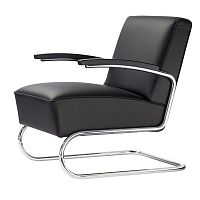 Contemporary armchair S 411fabricleathercowhide