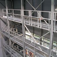 Metal railing with barsoutdoorfor platform