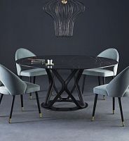 Contemporary table V6glassporcelain stonewarechrome steel base