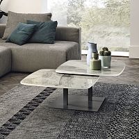 Contemporary coffee table ORBITALporcelain stonewarepainted metal basecentral base