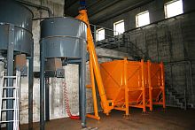 Screw conveyor feedingchipfor wood