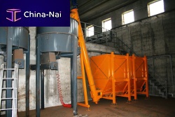 Screw conveyor feedingchipfor wood